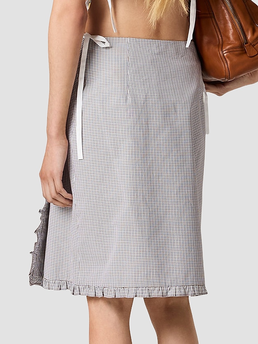 Miu Miu - Women's Ruched Check Skirt