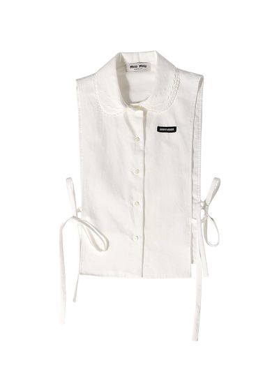 Miu Miu Women's Slubbed Poplin Side-Tie Shirt