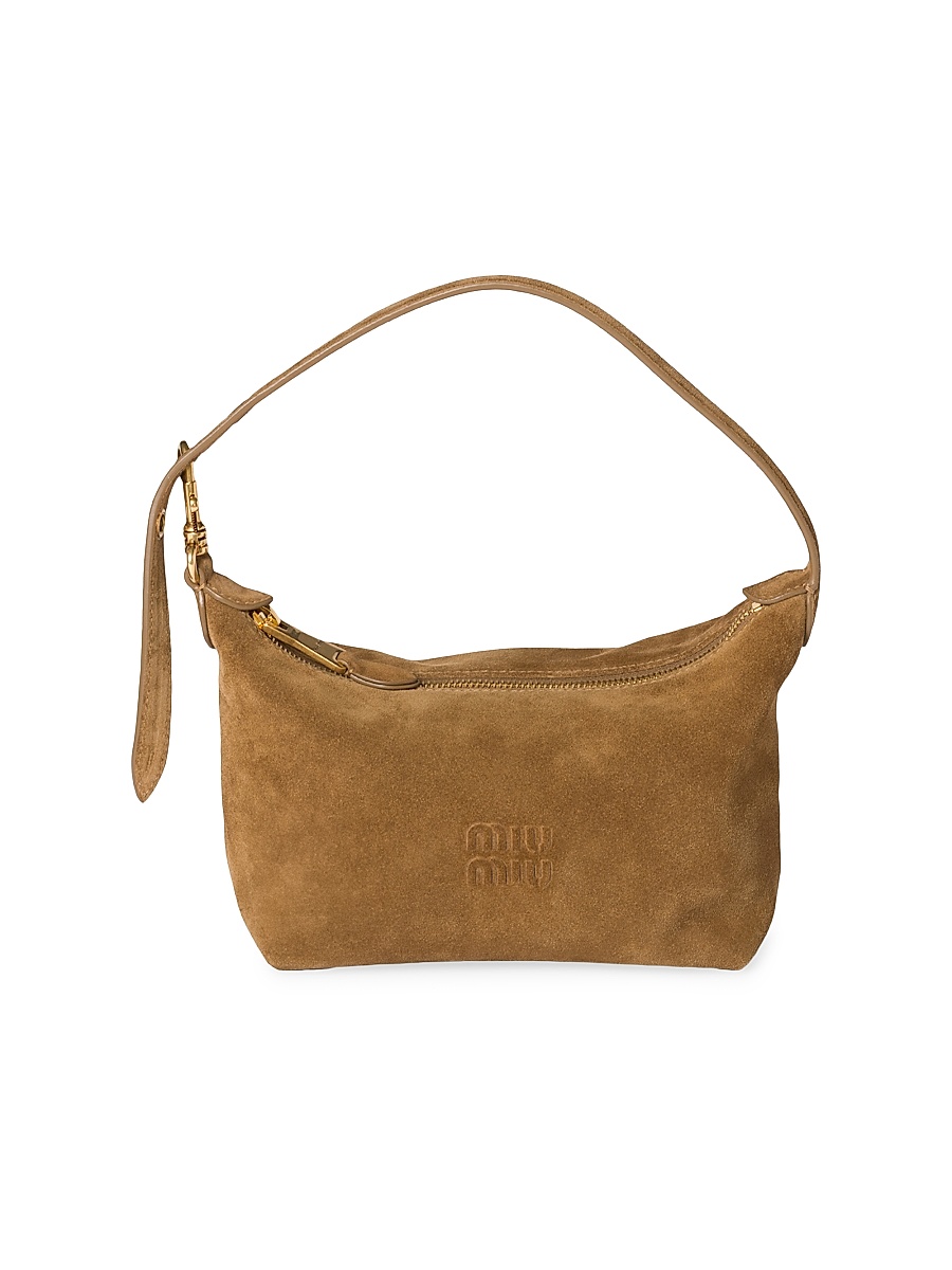 バッグ 90's MIU MIU Bamboo Handle Suede Bag Miu Miu, a brown suede handbag. - Bukowskis