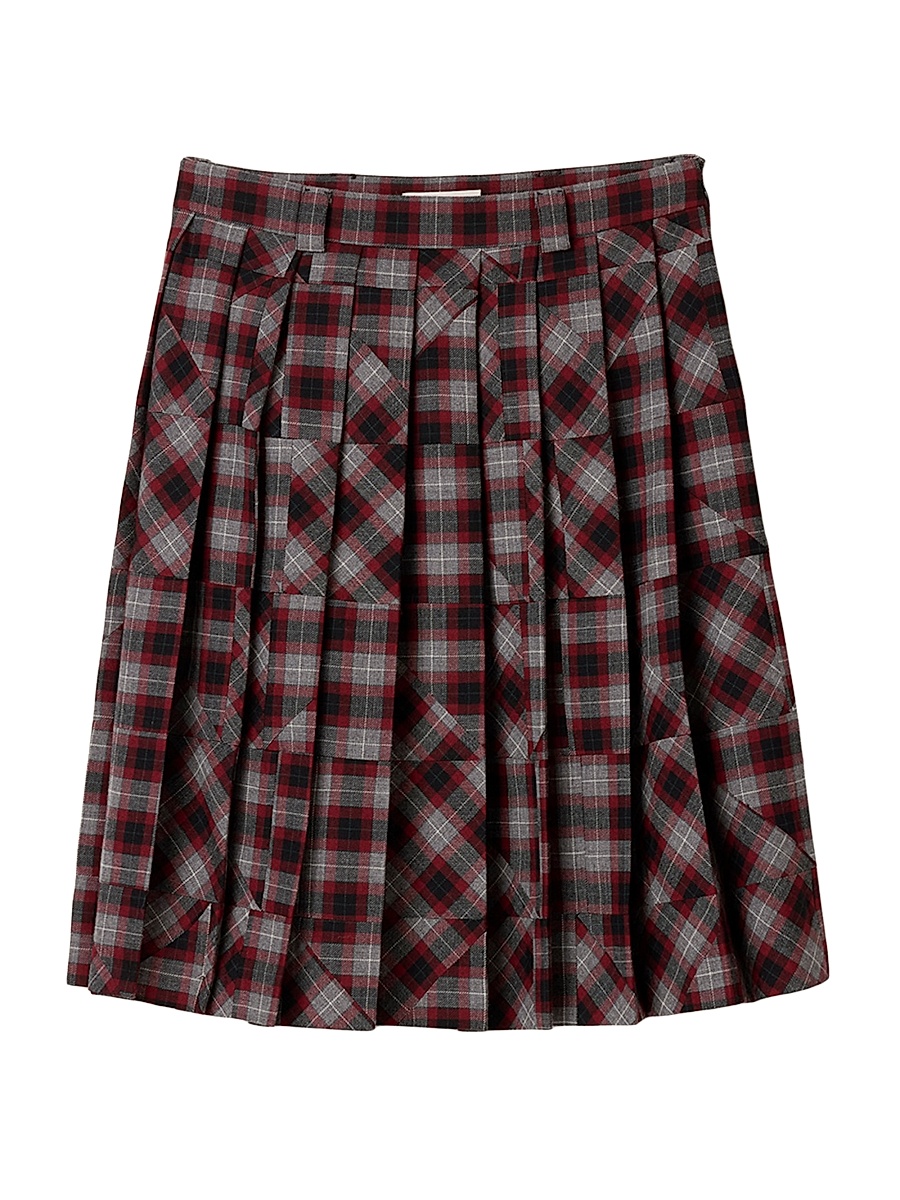 Miu Miu - Women's Tartan Patchwork Midi Skirt