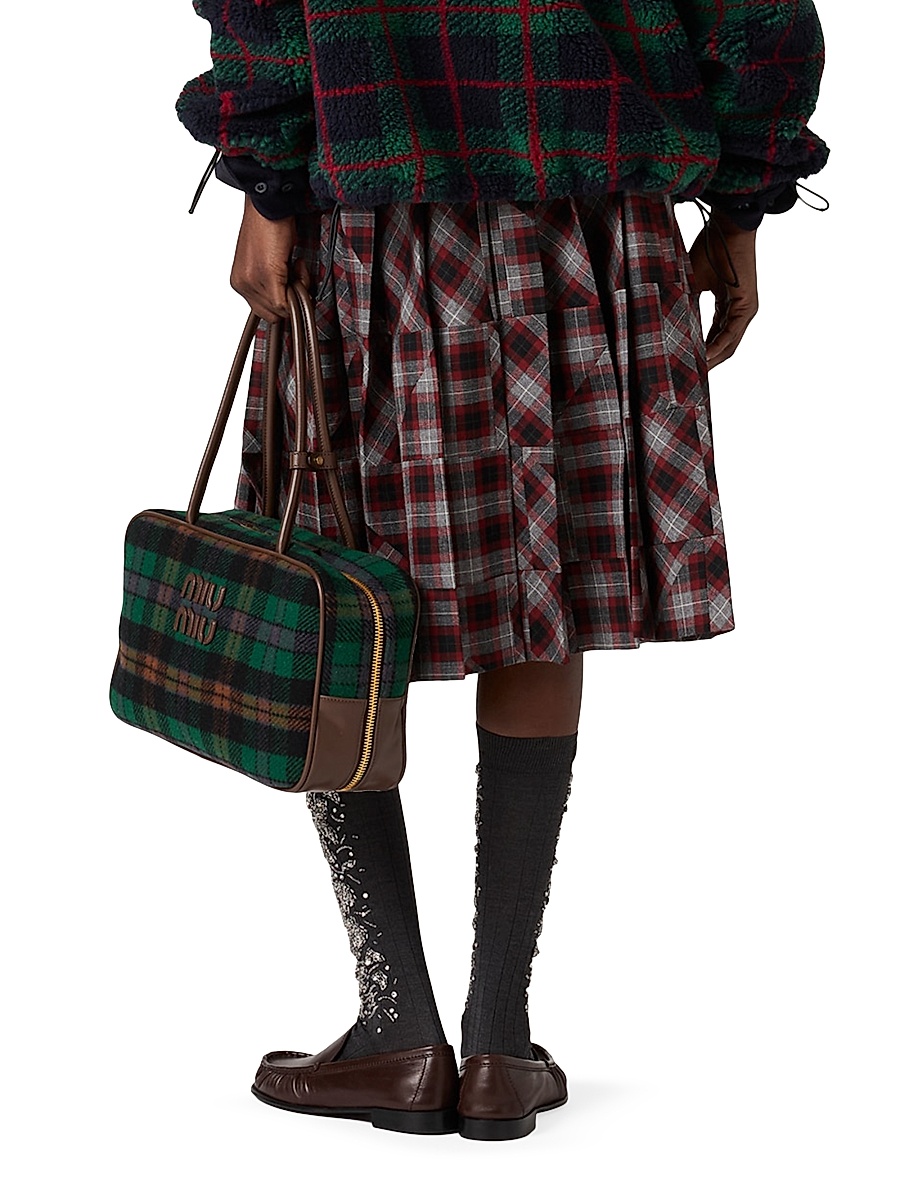 Miu Miu - Women's Tartan Patchwork Midi Skirt