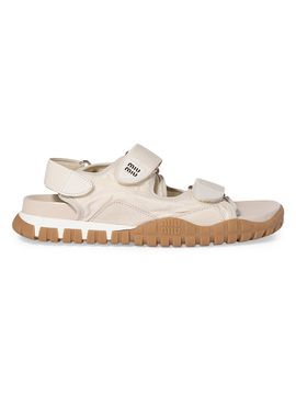 Miu Miu Women's Tyre Technical Fabric and Suede Sandals