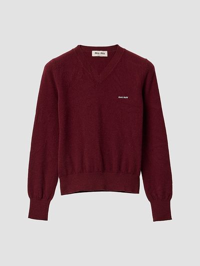 Miu Miu Women's V-Neck Wool Cardigan