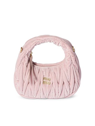 Miu Miu Women's Wander Matelassé Velvet Mini Top Handle Bag