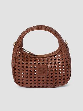 Miu Miu Women's Wander Woven Leather Top Handle Bag
