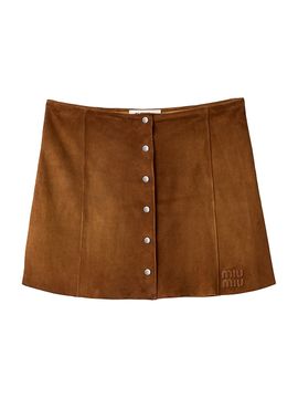 Miu Miu Women's Waxed Suede Mini-Skirt