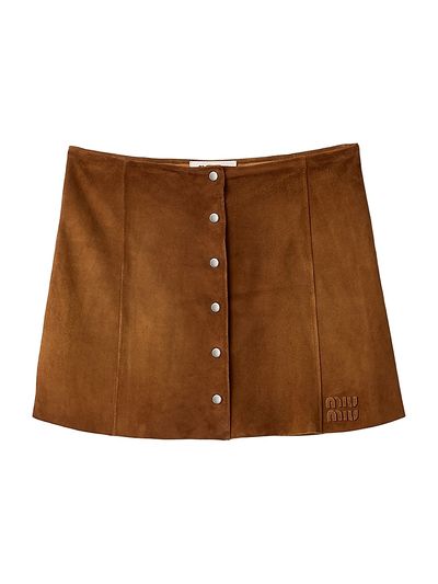 Miu Miu Women's Waxed Suede Mini-Skirt