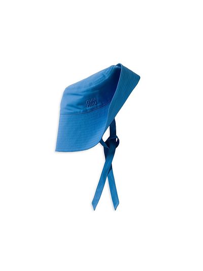 Miu Miu Women's Wide-Brimmed Poplin Bucket Hat