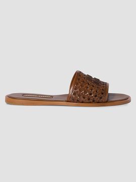 Miu Miu Women's Woven Leather Slides