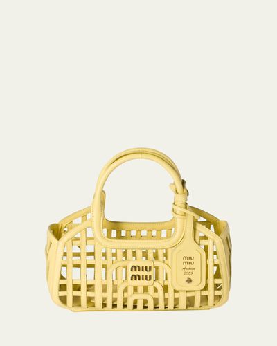 Miu Miu Woven Leather Top-Handle Bag