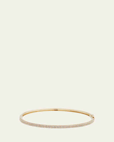 Mizuki 2-Row Pave Diamond Hinged Bracelet in 14K Gold