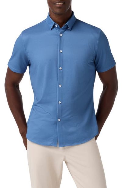 Mizzen+Main Mizzen+Main Halyard Classic Fit Microdot Short Sleeve Performance Button-Up Shirt