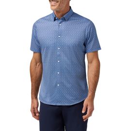 Mizzen+Main Mizzen+Main Halyard Trim Fit Boomerang Print Short Sleeve Performance Button-Up Shirt
