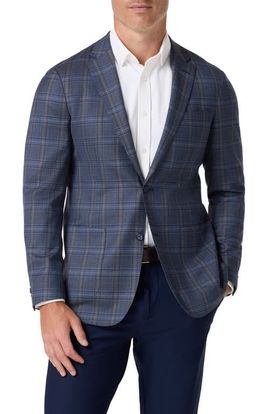 Mizzen+Main Mizzen+Main Lavelle Trim Fit Blue Plaid Wool Sport Coat