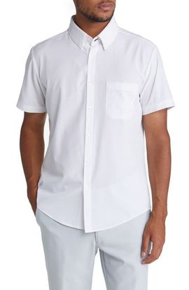 Mizzen+Main Mizzen+Main Leeward Solid Stretch Performance Short Sleeve Button-Up Shirt
