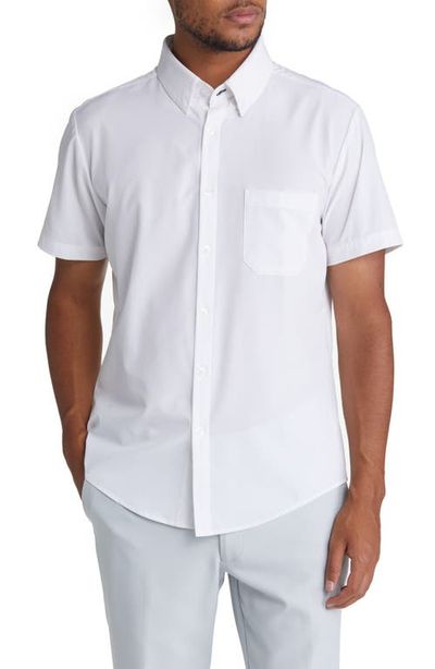 Mizzen+Main Mizzen+Main Leeward Solid Stretch Performance Short Sleeve Button-Up Shirt