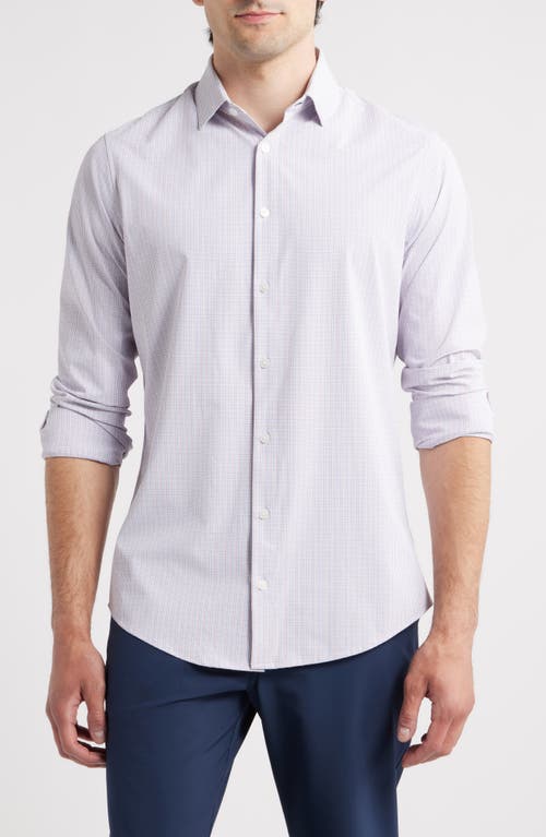 Mizzen+Main Mizzen+Main Leeward Trim Fit Microcheck No Tuck Button-Up Shirt