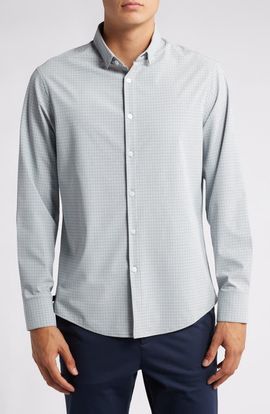 Mizzen+Main Mizzen+Main Leeward Trim Fit Microplaid Performance Button-Up Shirt