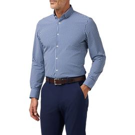 Mizzen+Main Mizzen+Main Leeward Trim Fit Navy Crew Gingham Button-Up Shirt