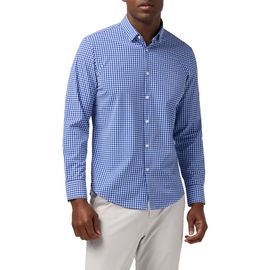 Mizzen+Main Mizzen+Main Leeward Trim Fit No Tuck Gingham Performance Button-Up Shirt