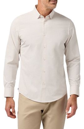 Mizzen+Main Mizzen+Main Leeward Trim Fit Sand Crew Gingham No Tuck Button-Up Shirt