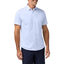 Mizzen+Main Mizzen+Main Newport Solid Short Sleeve Knit Cotton Blend Button-Up Shirt