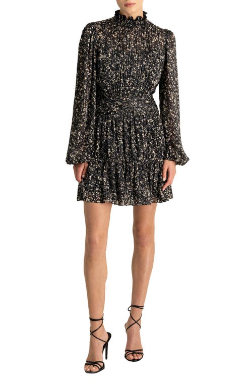 ML Monique Lhuillier ML Monique Lhuillier Floral Long Sleeve Minidress