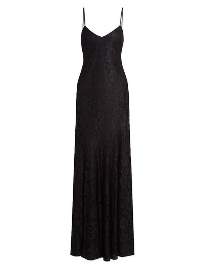 ML Monique Lhuillier Women's Melina Lacquered Lace Gown