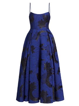 ML Monique Lhuillier Women's Nicolette Floral Jacquard Maxi Dress