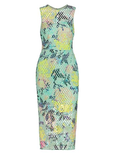 ML Monique Lhuillier Women's Nora Floral Lace Midi-Dress