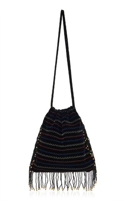 Mélisse Mélisse The Confetti Pouch In Black Embroidered Velvet