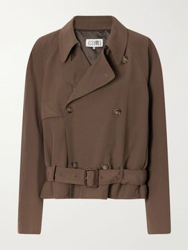 MM6 MAISON MARGIELA Belted distressed gabardine jacket
