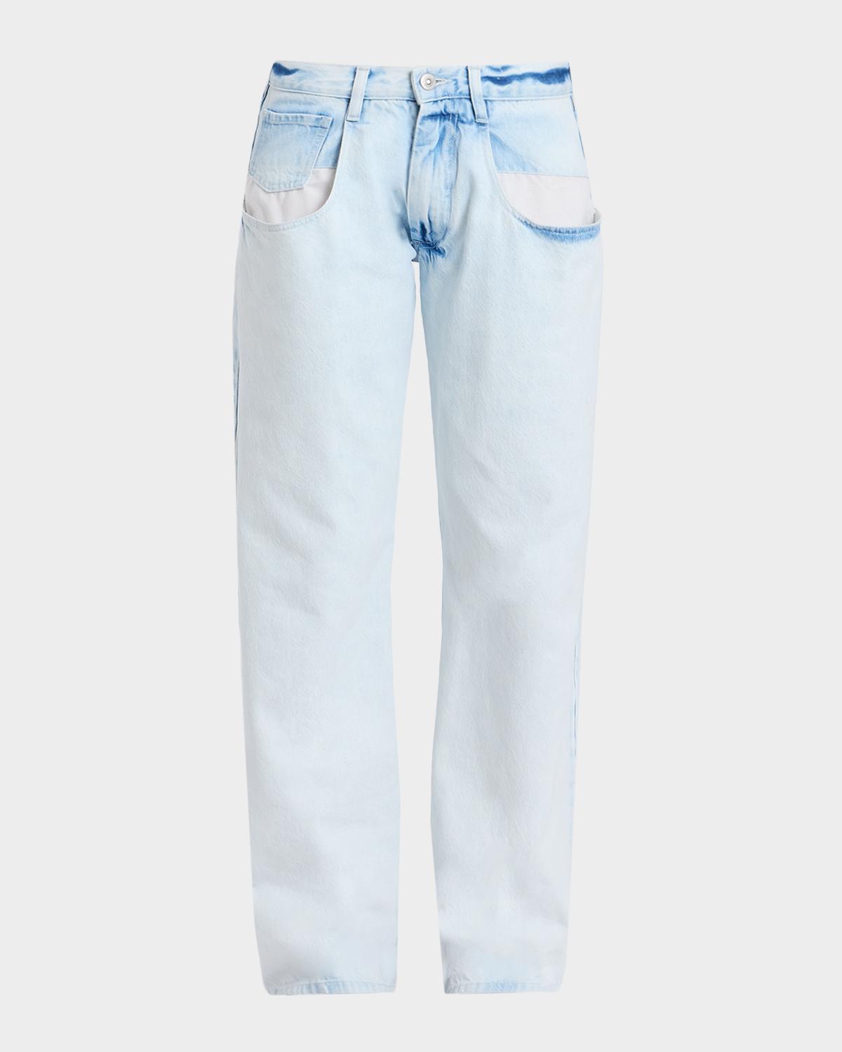 MM6 Maison Margiela Bleached Denim Wide-Leg Jeans