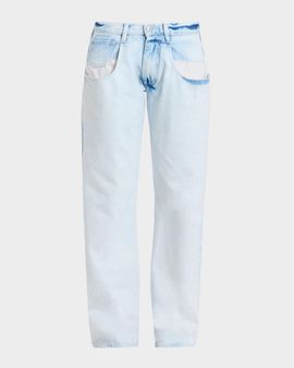 MM6 Maison Margiela Bleached Denim Wide-Leg Jeans