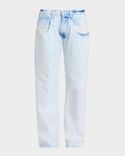 MM6 Maison Margiela Bleached Denim Wide-Leg Jeans