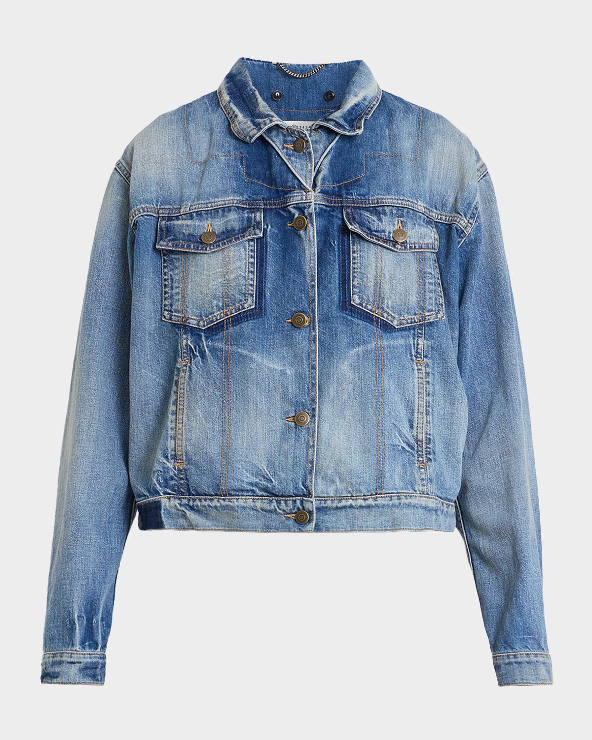 MM6 Maison Margiela Folded-Collar Denim Jacket