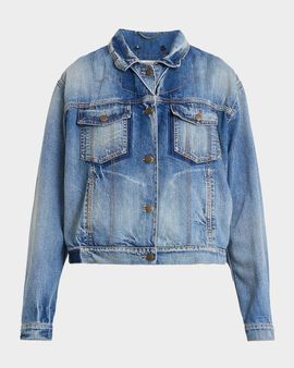 MM6 Maison Margiela Folded-Collar Denim Jacket