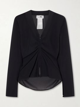 MM6 MAISON MARGIELA Jersey zip-up blouse
