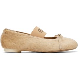 MM6 Maison Margiela MM6 Maison Margiela Beige Ballet Calf Hair Ballerina Flats