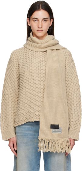 MM6 Maison Margiela MM6 Maison Margiela Beige Scarf Knit Sweater
