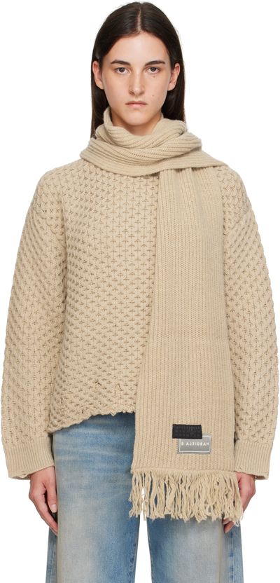 MM6 Maison Margiela MM6 Maison Margiela Beige Scarf Knit Sweater