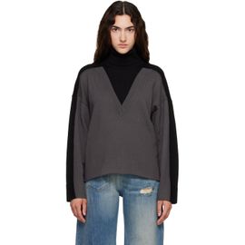 MM6 Maison Margiela MM6 Maison Margiela Black & Gray Trompe L'Oeil Turtleneck