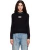 MM6 Maison Margiela MM6 Maison Margiela Black Contrast-Trimmed Wool Blend knit Sweater - 1