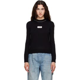 MM6 Maison Margiela MM6 Maison Margiela Black Contrast-Trimmed Wool Blend knit Sweater