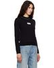 MM6 Maison Margiela MM6 Maison Margiela Black Contrast-Trimmed Wool Blend knit Sweater - 2
