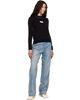 MM6 Maison Margiela MM6 Maison Margiela Black Contrast-Trimmed Wool Blend knit Sweater - 4