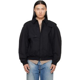 MM6 Maison Margiela MM6 Maison Margiela Black Cotton Twill Jacket