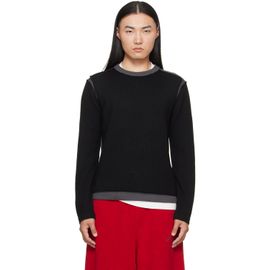 MM6 Maison Margiela MM6 Maison Margiela Black Crew Neck Sweater