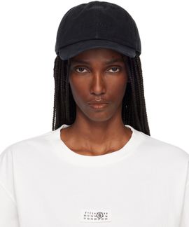 MM6 Maison Margiela MM6 Maison Margiela Black Embroidered Logo Cap