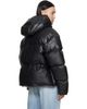 MM6 Maison Margiela MM6 Maison Margiela Black Faux-Leather Hooded Puffer Down Jacket - 3